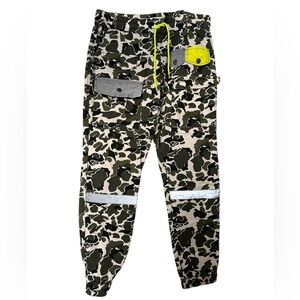 Maison Noir Mens Multicolor Camouflage Pockets Pull On Joggers Pants - L